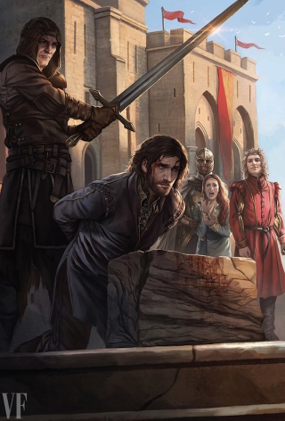 La ejecución de Ned Stark. Imagen: Magali Villeneuve / Penguin Random House